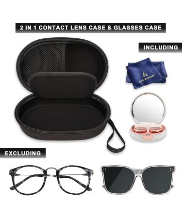 Lasiyanor 2-in-1 Contact Lens & Glasses Case - Portable Travel Case with Mirror Tweezers & Solution Bottle - Ideal for Everyday Use & Outdoor Adventures - Buy Online on GoSupps.com