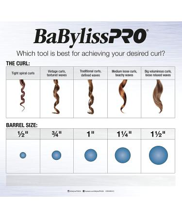 BaBylissPRO Porcelain Ceramic Spring Curling Iron 1 Inch - Professional Hair Styling Tool - Buy Online on GoSupps.com