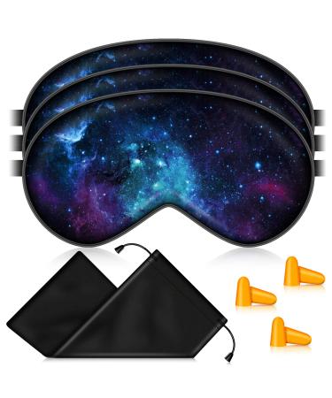 BVYA 3 PCS A Set Silk Sleep Mask Eyes Mask Mulberry Silk Soft Adjustable Strap Eye Cover (I SERIES)