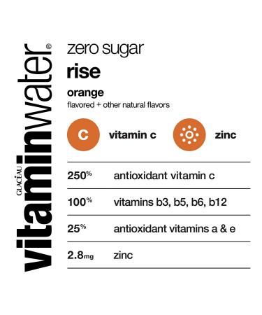 Vitaminwater Zero Rise Orange Flavored Electrolyte Enhanced Water, 20 Fl Oz (Pack of 12) - With Vitamin B5, B6, B12 - Buy Online on GoSupps.com