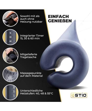 ESTIO Neck Extension with Heat - Tease Stretcher for Neck Pain Relief & Headache Savior - Orthopedic Dark Blue Cloudy Neck Support - Buy Online on GoSupps.com