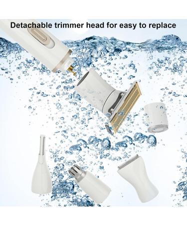 Electric Razor for Women - 5 in 1 Facial Hair Removal Shaver | Rechargeable Portable Face Eyebrow Nose & Ear Hair Remover - Buy Online on GoSupps.com