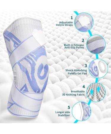 Buy Premium Comfortable Knee Brace - Breathable Support for Joint Pain Relief | Ideal for Arthritis & Running - White XXL - Buy Online on GoSupps.com