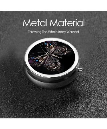 Science Butterfly Round Pill Box - 3 Compartment Travel Organizer for Medications | Portable Pill Holder - Buy Online on GoSupps.com