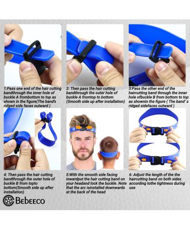 Fade Guide for Men Haircut - Adjustable Silicone Hair Trimming Template for DIY Home Cuts - Blue - Buy Online on GoSupps.com