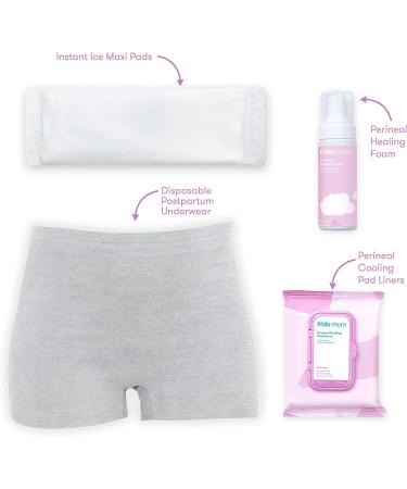 Frida Mom Postpartum Recovery Kit: Disposable Underwear, Ice Pads, Witch Hazel Liners, Healing Foam - Buy Online on GoSupps.com