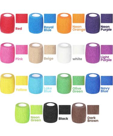 60 Rolls Self Adhesive Bandages Wrap | 30 Pack 2 x 5 Yards & 30 Pack 4 x 5 Yards Sports Bandages | Breathable Cohesive Tape for Sports Wrist Ankle | Elastic Bandage Rolls in 15 Colors - Buy Online on GoSupps.com