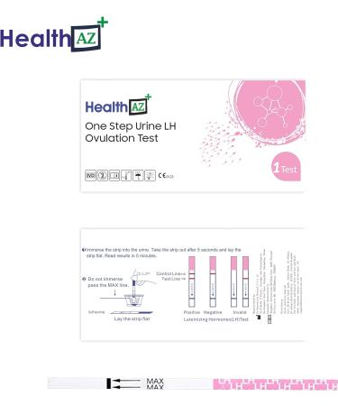 HealthAZ 50x LH Ovulation Test Strips + 50 Urine Cups Kit - Early Detection, Highly Sensitive Home Predictor - Buy Online on GoSupps.com