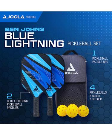 JOOLA Ben Johns Pickleball Set - 2 Fiberglass Paddles, Indoor/Outdoor Balls & Bag - Lightweight Racket Set with Honeycomb Polymer Core - Buy Online on GoSupps.com