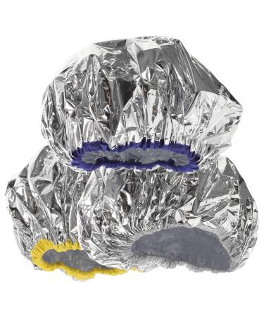 jojofuny Lot de 3 Bonnets de Coloration lastiques pour Cheveux Bonnets Chauffants en Aluminium 30 CM Casquettes Salon de Coiffure Maintien Temp rature Constante Soin Couleur Al atoire