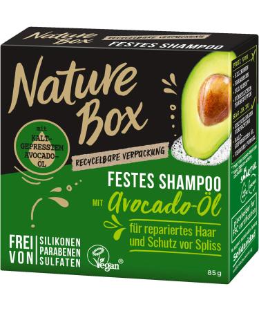 NATURE BOX Solid shampoo with avocado oil, 85 g, 1 piece