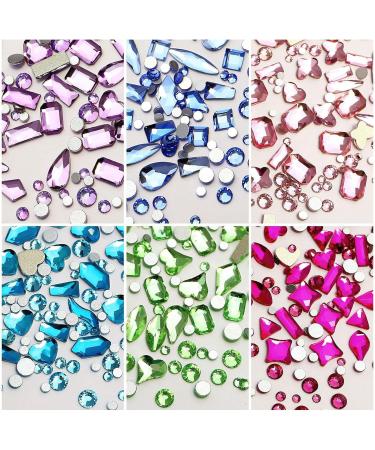 Hot Drop Rhombus Shaped Drill Design Nail Art Decoration Nail Rhinestones Crystal 3D AB Mix Style(04) - Buy Online on GoSupps.com