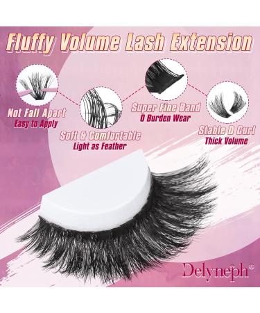 Fluffy Lash Clusters Kit - Wispy 10-20mm Individual Lashes 100D Volume D Curl Extension with Bond Seal & Tweezers for Self Application - Buy Online on GoSupps.com