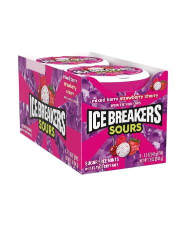 ICE BREAKERS Sour Mints - Mixed Berry, Strawberry, Cherry - 1.5 Oz - Pack Of 8 - Buy Online on GoSupps.com
