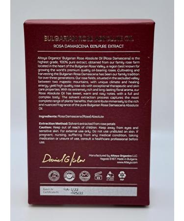 Alteya Organics Bulgarian Rose Absolute Rose Oil from Rosa Damascena Bulgaria Authentic 5 ml - Buy Online on GoSupps.com
