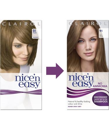 Clairol Nice'n Easy No Ammonia Hair Dye 91 Dark Blonde 3 Count Pack - Ammonia-Free Hair Color - Buy Online on GoSupps.com