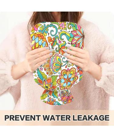NAANLE Retro Flower Paisley Heat Bottle | 1L Hot Water Bottle for Back Pain Relief & Cold Therapy | Hand & Foot Warmer - Buy Online on GoSupps.com