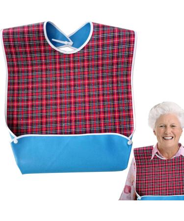 Adult Bib Scarf | Waterproof Feeding Bibs for Elderly with Crumb Catcher | Washable and Reusable Clothing Protectors for Adults Senior Citizens - Buy Online on GoSupps.com