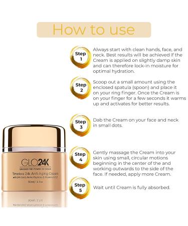 GLO24K Anti-Aging Cream & Serum | 24K Gold Amino Peptides Vitamins A C E - Buy Internationally - Buy Online on GoSupps.com