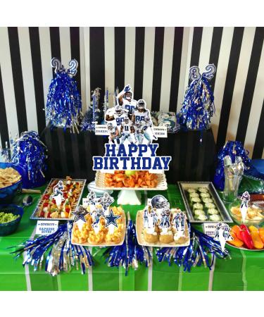 37pcs Cowboys Football Cake Topper and Cupcake Toppers Set Dallas Football Birthday Party Supplies for Cowboys Soccer Party Decorations - Buy Online on GoSupps.com