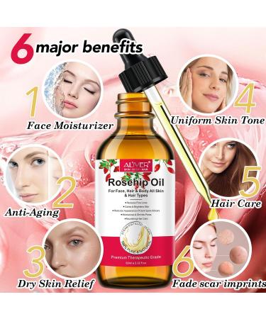 Organic Gua Sha Massage Tools & Rosehip Oil - Anti-Aging Face & Skin Care | 100% Pure Essential Oil for Natural Beauty - Buy Online on GoSupps.com
