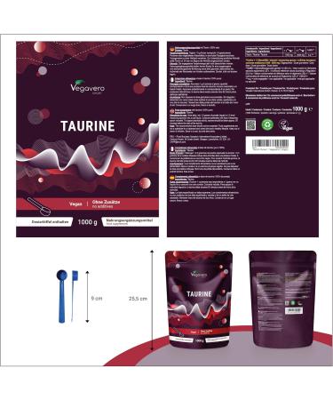 Vegavero LTaurine Powder 1000 mg PreWorkout Supplement Strength Endurance and Performance 100 Pure Vegan GMOfree Long Shelf Life 13 years - Buy Online on GoSupps.com