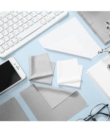 Buy Sumind 100 Pcs Eyeglass Cleaning Cloth Bulk - 5.5" Microfiber Wipes for Glasses Phone Camera Screens - Gray & White Perfect for Delicate Surfaces - Buy Online on GoSupps.com