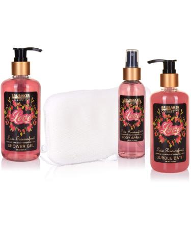 BRUBAKER Cosmetics Beauty Set Love - 12 pcs Passion Fruit Bath & Shower Set Gift in Decorative Tub - International Shipping Available - Buy Online on GoSupps.com