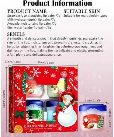 Christmas Lip Balm Set-4Pcs Lip Moisturizer Repair Nourishing Lip Mask Deep Hydrating Softening for Dry Cracked Lip Lip Moisturizer Overnight Reduces Lip Line Lip Scrub Lip Care Gift Kit for Women Men 1 count (Pack of 4) - Buy Online on GoSupps.com