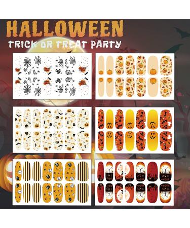 TailaiMei 12 Sheets Halloween Nail Wraps Stickers Nail Polish Strips Self-Adhesive Full Wraps with 2 pcs Nail Files for DIY Nail Art Decals (Pumpkin Style) Halloween Full Wraps 12 Sheets - Buy Online on GoSupps.com