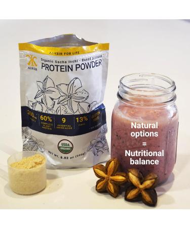 Organic Sacha Inchi Protein Powder - 100% Natural Vegan Gluten-Free 9g Protein Low Carb 9 Essential Amino Acids Omega 3 Rich in Fiber - 8.8 oz - Buy Online on GoSupps.com