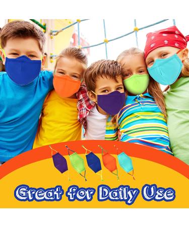 Kids Reusable Washable Cotton Cloth Face Masks - 5 Pack Multicolor | 3 Layer Breathable Anti-Fog Design with Adjustable Ear Straps for Boys and Girls | School Mask - Buy Online on GoSupps.com