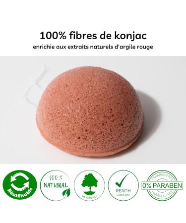 Buy Sun & Sia Terry Konjac Clay Cloth - Red (Pack of 2) | Premium Skin Care Tool for Gentle Cleansing & Exfoliation | International Shipping Available - Buy Online on GoSupps.com