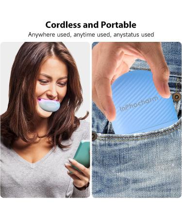 InPhocharm Teeth Whitening Kit - 24X LED Lights, Rechargeable & Wireless, Fast Non-Sensitive Whitening, 2 Gels, Remove Coffee/Wine Stains (Blue) - Buy Online on GoSupps.com