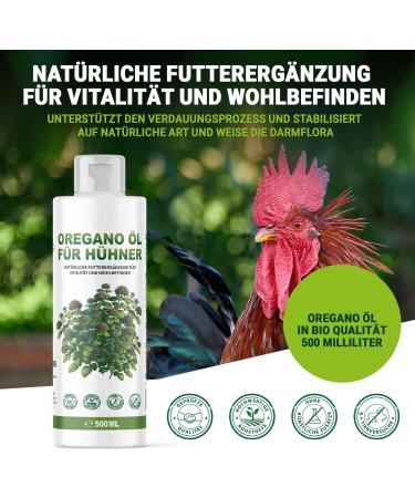 DKT-Natura Oregano Oil 500ml | 80% Carvacrol | High Dose for Chickens | Supports Digestion & Intestinal Flora | Aids in Parasite Control | Supplement for Chickens Pigeons Quail - Buy Online on GoSupps.com