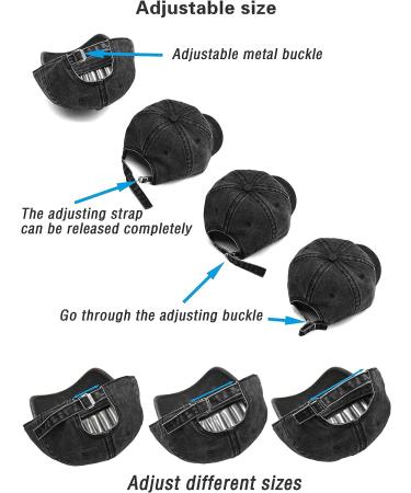 AOSMI 3 Pack Vintage Washed Cotton Adjustable Baseball Caps - Unisex Low Profile Dad Hat Set (Black/White/Purple) - Buy Online on GoSupps.com