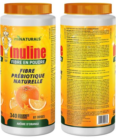 miNATURALS Pure Inulin Fiber Powder - Natural Prebiotic Fibre Supplement (340g - 81 Doses) - Orange Flavoured - Buy Online on GoSupps.com