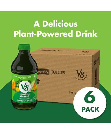 V8 Healthy Greens Juice - 276 Fl Oz (Pack of 6) | Nutrient-Rich Vegetable Drink - Buy Online on GoSupps.com