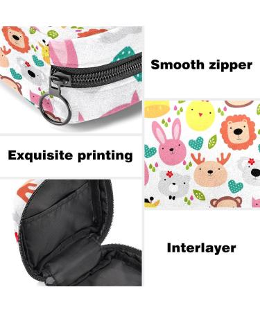 HomeDecorZone Cute Animals Head Period Bag - Portable Sanitary Napkin Storage Pouch for Teen Girls - Multicoloured 07 - Buy Online on GoSupps.com