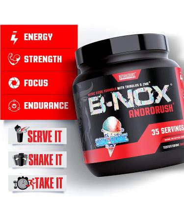 Betancourt Nutrition B-Nox Androrush Pre Workout Supplement - SNO-Cone Flavor | 3 Creatine Blend, BCAA's, Beta-Alanine, Energy | 35 Servings - Buy Online on GoSupps.com