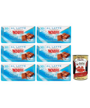 Italian Gourmet E.R. Novi Classic Milk Chocolate Bars 30% Cocoa 100g + Tomato Pulp Italian Gourmet Tomato Pulp 400g Box of 6