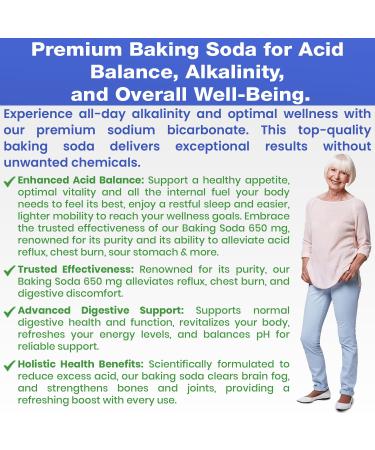 Baking Soda Capsules 650mg Pure Baking Soda Aluminum Free Organic Use. Natural Baking Soda 120 Caps - Buy Online on GoSupps.com