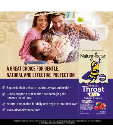 NaturaNectar BeeHero Natural Propolis Throat Spray - 30ml - Respiratory & Oral Health for Kids - Alcohol & Gluten Free - Berry Blast - Buy Online on GoSupps.com