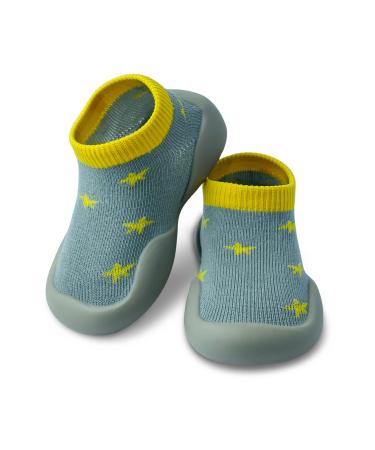 Dookeh Baby Shoes Boys Girls First Walking Shoes Soft Sole Sneakers Toddler Infant Babygirl Sock Shoes 2-3 Years A2 Yellow
