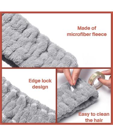 3 Pieces Gray Spa Face Headband Set - Perfect for Makeup Face Washing Yoga & Showers | Women's Elastic Hair Wraps - Buy Online on GoSupps.com