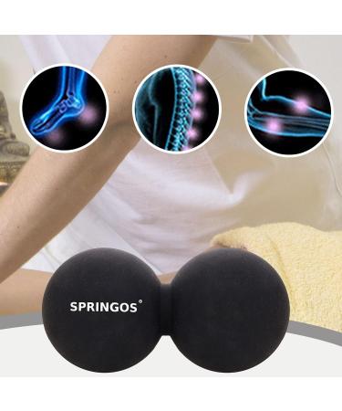 SPRINGOS Double Ball Duoball Massage Ball - Hardness: Hard 13 cm Black Twinball for Fascia Release - Buy Online on GoSupps.com