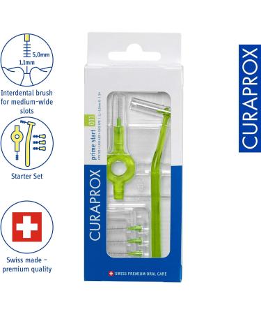 Curaprox Interdental Brush Set CPS 011 Prime Start - 5 Brushes Green 1.1mm Diameter Effective Cleaning for Optimal Oral Health - International Shipping Available - Buy Online on GoSupps.com