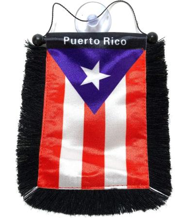 Puerto Rico Car Flag Decals - Quality Mini Banner for Windows - Puerto Rican PR Home Accessories - Ideal Car Flag Accessory for Men and Women - Buy Online on GoSupps.com