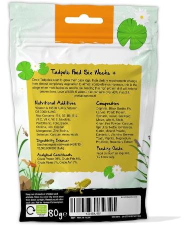 Love Wildlife Tadpole Food Twin Pack 2 x 80g Newts Frogs Toads - Buy Online on GoSupps.com