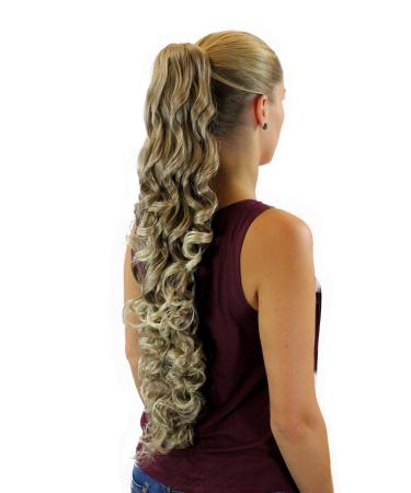 WIG ME UP JL-0059-18T88 hairpiece/braid curly very long (70 cm) Butterfrly/butterfly clip blonde mix